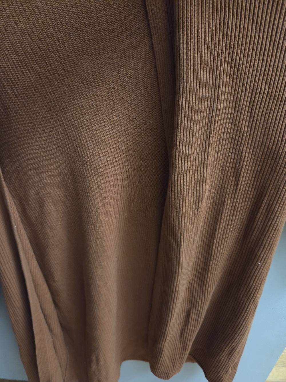NorthStyle Size 2X Open-Front Long Cardigan Sweater Lace Sleeves Rust Orange - Picture 4 of 6